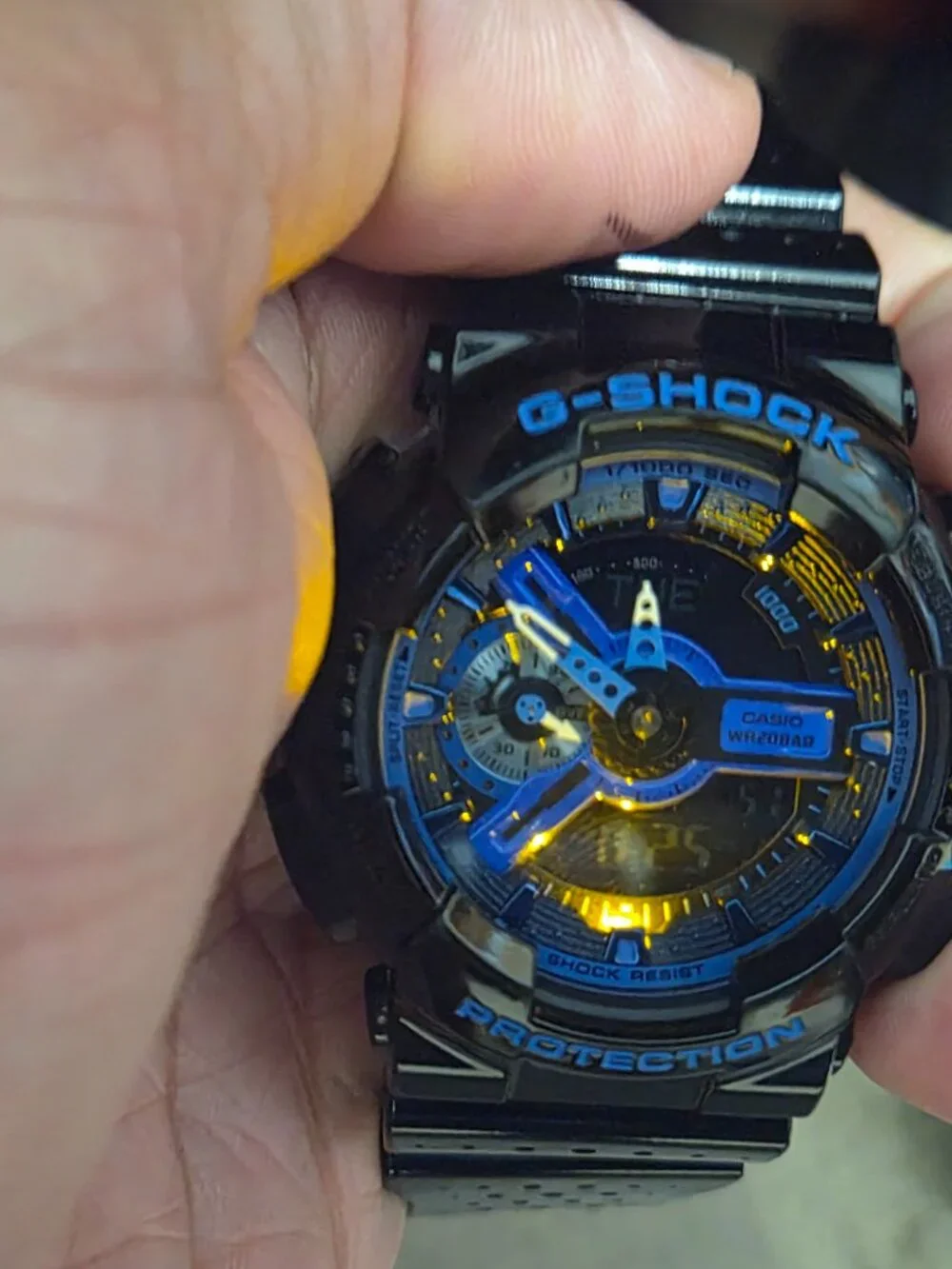 Casio G Shock Gloss Black and blue